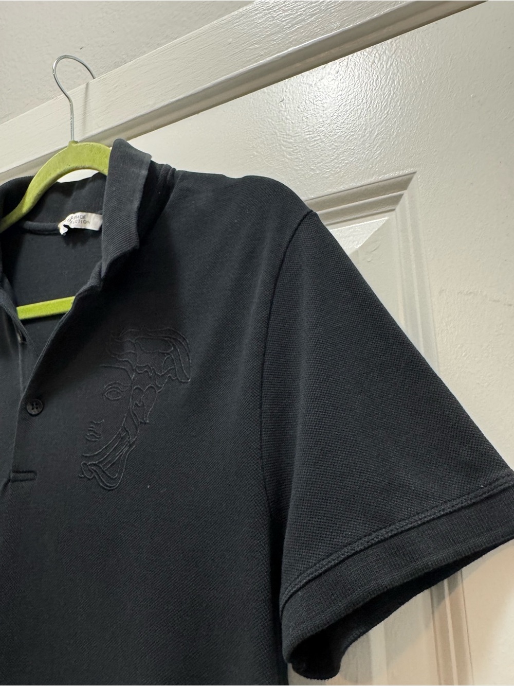 Versace Collection Black Short Sleeve Polo Shirt - Picture 3 of 10